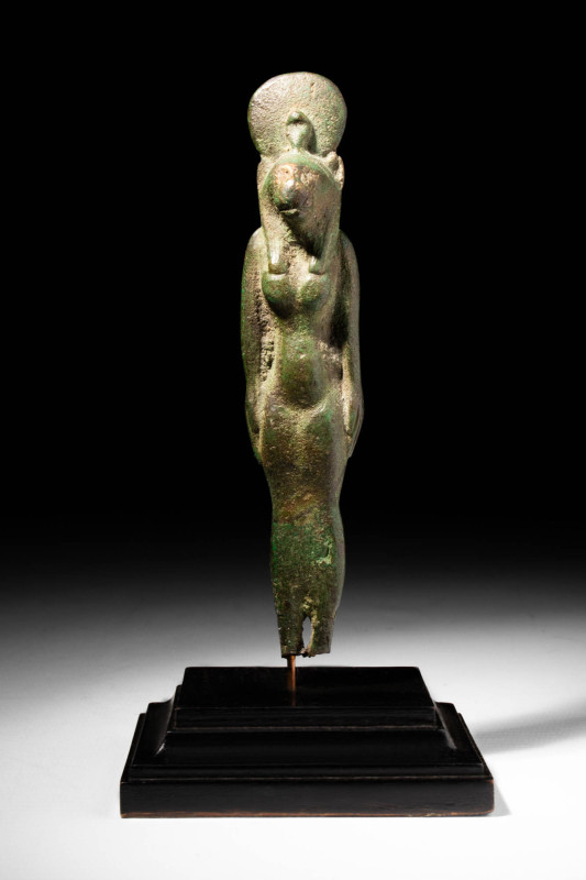 EGYPTIAN BRONZE STATUETTE OF SEKHMET

Late Period, Ca. 664 - 332 BC. A bronze ...