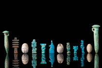 LARGE COLLECTION OF EGYPTIAN AMULETS AND PENDANTS