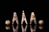 COLLECTION OF EGYPTIAN SILVER AMULETS AND BEADS