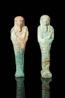 PAIR OF EGYPTIAN PALE GREEN USHABTIS