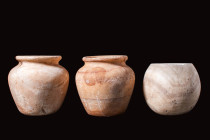 SET OF EGYPTIAN ALABASTER VESSELS