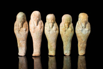 COLLECTION OF EGYPTIAN PALE GREEN USHABTIS