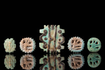 COLLECTION OF EGYPTIAN FAIENCE EYE AMULETS