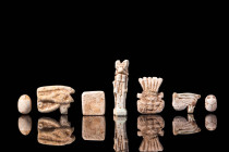 COLLECTION OF EGYPTIAN AMULETS AND SCARABS