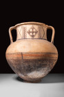 LARGE CYPRIOT BICHORME AMPHORA WITH CERTIFICATE OF DIETRICH VON BOTHMER
