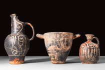 SET OF ETRUSCAN TERRACOTTA VESSELS