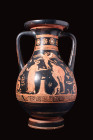 APULIAN RED-FIGURE PELIKE WITH OFFERING SCENE - CIRCLE OF DARIUS PAINTER