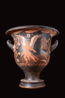 APULIAN RED-FIGURE BELL KRATER WITH EROS HOLDING A TRIDENT - TL TESTED