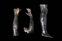 COLLECTION OF GREEK BRONZE PARTS OF STATUE