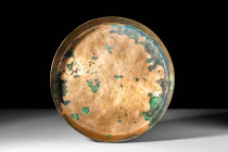 SASANIAN BRONZE SHALLOW BOWL WITH CENTRAL MOTIF