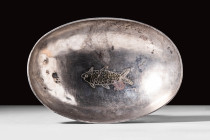 SASANIAN SILVER SHALLOW BOWL WITH FISH