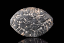 MESOPOTAMIAN BLACK STONE STAMP SEAL WITH ORIGINAL PROF. LAMBERT REPORT