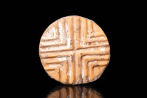 MESOPOTAMIAN WHITE STONE STAMP SEAL WITH ORIGINAL PROF. LAMBERT REPORT
