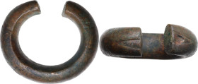 Africa. AE Proto-money bracelet, XIX-XX century. Dimensions: 87.5 x 73.5 mm. Cf. Fisher 1987, pp. 278-279. AE. 488 g. Heavy specimen.