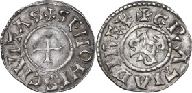 France. Charles le Chauve (the Bald) (840-877) as Charles II, King of West Francia. Denier, Senones (Sens) mint. Struck 864-877 and later. MEC 1, 900;...