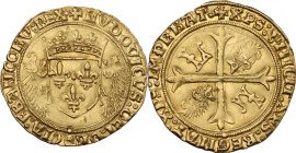 France. Louis XIII (1498-1514). Ecu d'or au porc-epic, Rouen mint. Duplessy 655. AV. 3.48 g. 26 mm. Faint scratches or graffito on reverse. About EF.