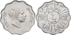 Iraq. Faisal II (1953-1958). 4 Fils 1953 AH 1372. KM 111. NI. 4.01 g. 21 mm. FDC.