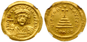 Maurice Constantine (AD 578-582). Gold Solidus (4.43 g). Constantinople, 8th officina.