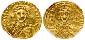 Justinian II, second reign, (AD 705-711). Gold Solidus (4.47 g), Constantinople, struck AD 705.