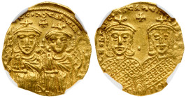 Constantine VI with Leo III, Constantine V and Leo IV (AD 780-787). Gold Solidus (4.40 g).