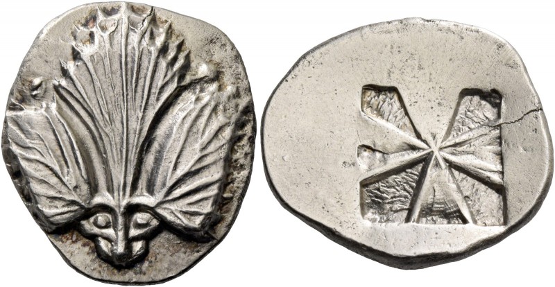 Selinus. Didrachm circa 540-515, AR 8.71g. Selinon leaf; above, two pellets. At ...