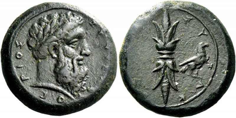 Syracuse. Hemidrachm (?) circa 357-354, Æ 13.64 g. Laureate head of Zeus r. Rev....