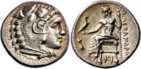 Alexander III, 336 – 323 and posthumous issues. Drachm, Miletus circa 325-323, AR 4.27 g. Head of Heracles r., wearing lion skin headdress. Rev. Zeus ...