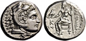 Alexander III, 336 – 323 and posthumous issues. Drachm, Amphipolis circa 294-290, AR 4.34 g. Head of Heracles r., wearing lion skin headdress. Rev. Ze...