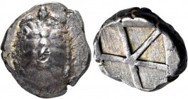 Aegina, Aegina. Stater circa 456-431, AR 12.39 g. Tortoise seen from above. Rev. Large skew pattern within incuse square. Dewing 1685. ACGC 127. Milba...