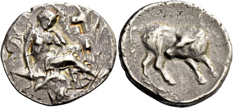 Crete, Gortyna. Stater circa 330-270, AR 11.33 g. Europa seated r. in tree, head...