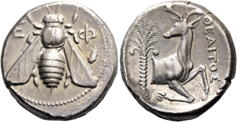 Ionia, Ephesus. Tetradrachm, magistrate Theaitos circa 360-350, AR 15.04 g. Bee ...