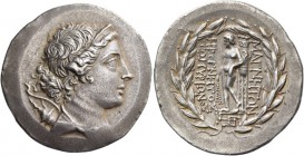 Magnesia ad Meandrum. Tetradrachm after 170, AR 16.40 g. Diademed and draped bust of Diana r., with bow and quiver on l. shoulder. Rev. Apollo, standi...