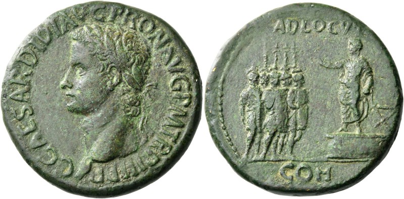 Gaius augustus, 37 – 41. Sestertius 40-41, Æ 28.30 g. Laureate head l. Rev. Gaiu...