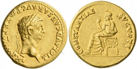 Claudius augustus, 41 – 54. Aureus 46-47, AV 7.67 g. Laureate head r. Rev. Ceres seated l. on curule chair, raising r. hand. C 7. RIC 31. Calicó 340.
...