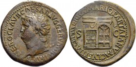 Nero augustus, 54 – 68. Sestertius circa 65, Æ 26.48 g. Laureate head l. Rev. Temple of Janus. C 144. RIC 265.
Lovely brown patina and good very fine...