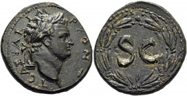 Titus augustus, 79 – 81. Bronze Antiochia 79-81, Æ 15.29 g. Laureate head r. Rev. SC within wreath. RPC 2015.
Dark tone and good very fine