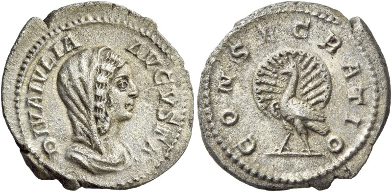 Julia Domna, wife of Septimius Severus. Diva Julia Domna. Denarius 218-222, AR 3...