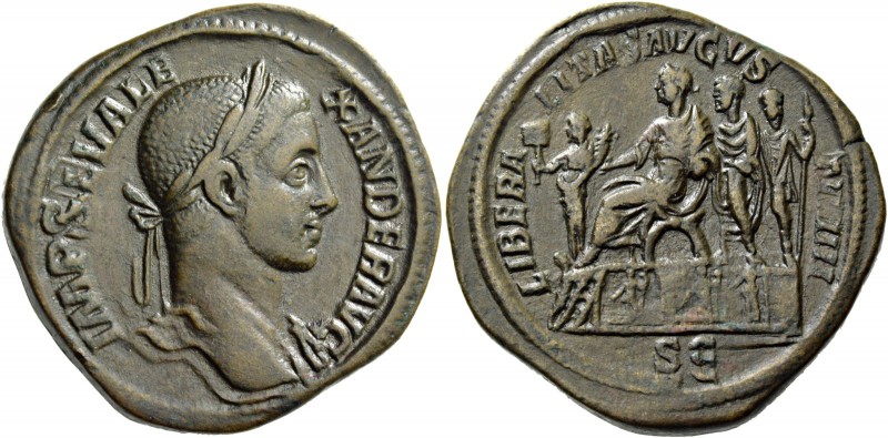 Biddr Numismatica Ars Classica Zurich Auction 114 Part Ii Lot 1631 Severus Alexander 222 235 Sestertius 222 231 Ae 23 64 G Laureate Bust R W