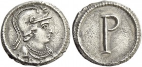 Justinian I, 1 August 527 – 14 November 565. Anonymous issues, time of Justinian I, 527 – 565. Third siliqua, after 530, AR 1.05 g. Helmeted and drape...