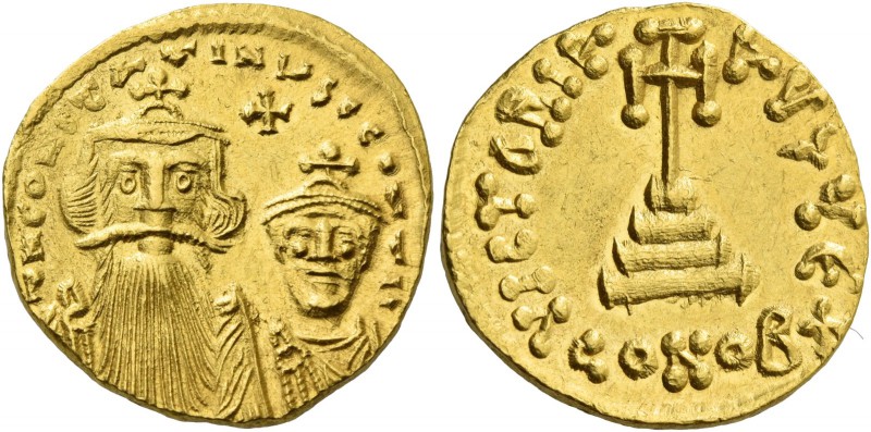 Constans II, September 641 – 15 July 678, with colleagues from 654. Solidus 654-...