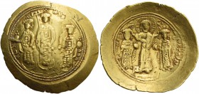 Romanus IV Diogenes, 1 January 1068 – September 1071 and associate rulers. Histamenon circa 1068-1071, AV 4.44 g. Three figures standing on separate c...