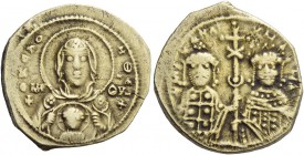 Michael VII Ducas, October 1071 – 31 March 1078, with colleagues from 1074. Tetarteron 1071-1078, AV 4.04 g. Facing bust of the Virgin, veiled and nim...