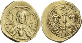 Michael VII Ducas, October 1071 – 31 March 1078, with colleagues from 1074. Tetarteron 1071-1078, AV 4.05 g. Facing bust of the Virgin, veiled and nim...