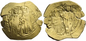 Andronicus III, Palaeologus 24 May 1328 – 15 June 1341. Hyperpyron nomisma circa 1341-1347, AV 4.83 g. Andronicus III on l., orans, wearing divitision...