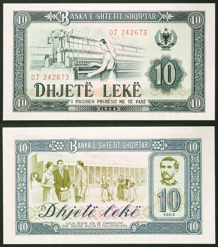 Albania, People's Socialist Republic, 10 Leke, 1964, Pick 36a, UNC