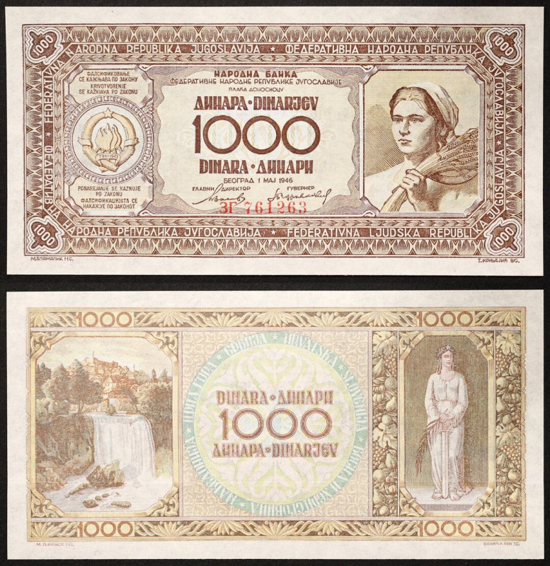 Yugoslavia, Federal People's Republic of Yugoslavia , 1.000 Dinara, 1946, Pick 6...