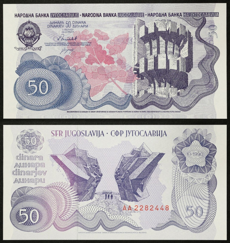 Yugoslavia, Socialist Federal Republic, 50 Dinara, 1990, Pick 101, UNC
