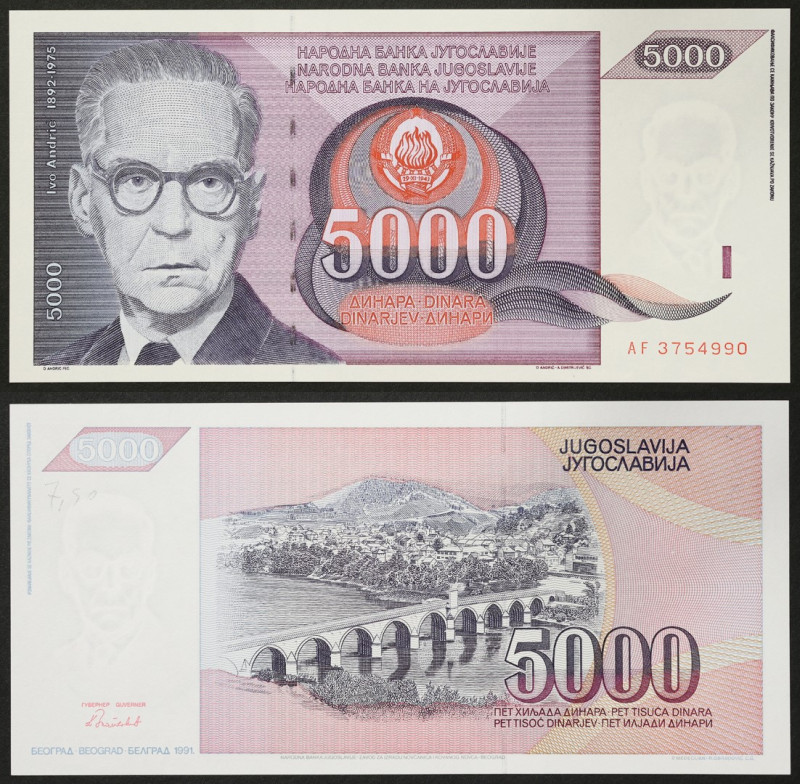 Yugoslavia, Socialist Federal Republic, 5.000 Dinara, 1991, Pick 111, UNC