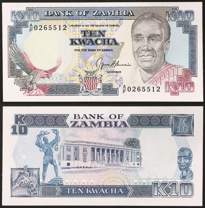 Zambia, Republic, 10 Kwacha, n.d. (1989-91), Pick 31b, UNC
