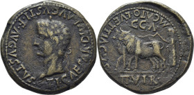 ROMA IMPERIO. Tiberio. Caesar Augusta. As. Notable ejemplar